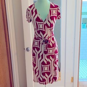 Geometric Print Sexy Wrap Dress